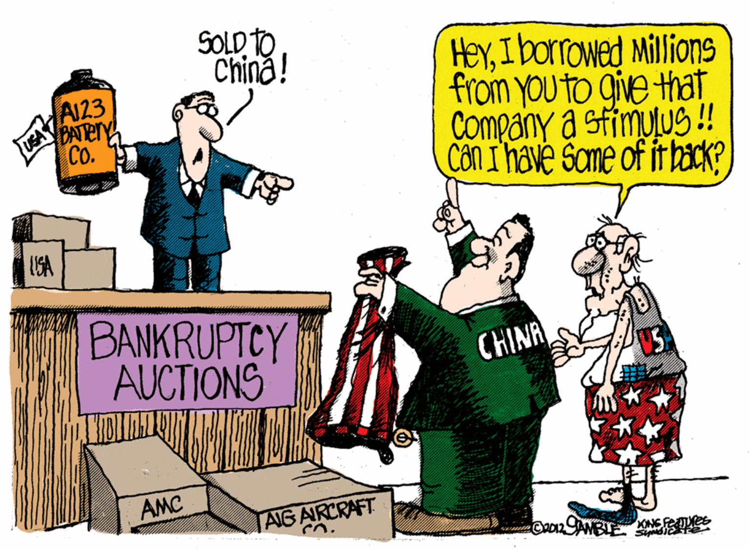 Drawing OCR: SOLD TO China! HeYI borrowed Millions from YOu to give that Company a stimuluS !! Con Ihave same of it back? USA Co. GA BANKRUPTCY AUCTIONS CHINA AMC TAIG AIRCRAFT SOLD TO China! HeYI borrowed Millions from YOu to give that Company a stimuluS !! Con Ihave same of it back? USA Co. GA BANKRUPTCY AUCTIONS CHINA AMC TAIG AIRCRAFT