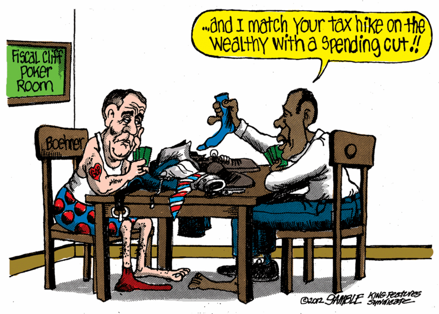 Illustration OCR: mônd I match Your tax hike on the wealthy witha spending cut! Fiscal Ch POKET Room Bocner mônd I match Your tax hike on the wealthy witha spending cut! Fiscal Ch POKET Room Bocner