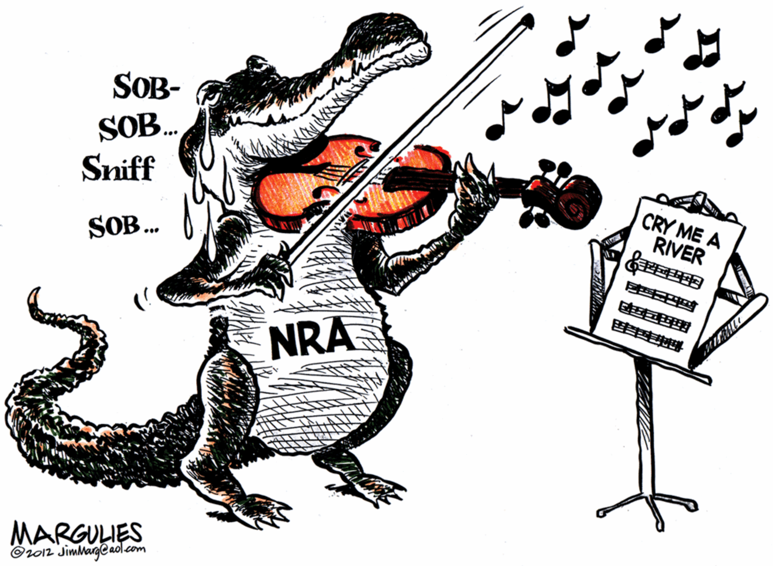 Illustration OCR: SOB- SOB. Sniff CRY ME A RIVER SOB. NRA MARGULIES ©2012 JimMarg@aol.com SOB- SOB. Sniff CRY ME A RIVER SOB. NRA MARGULIES ©2012 JimMarg@aol.com