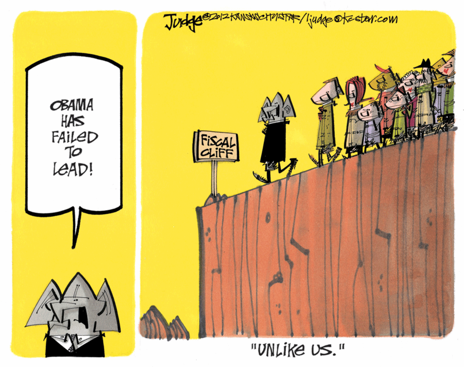 Drawing OCR: OBAMA HAS FAILED TO LEAD! FISCAL CLIFF "UNLIKE US." OBAMA HAS FAILED TO LEAD! FISCAL CLIFF "UNLIKE US."