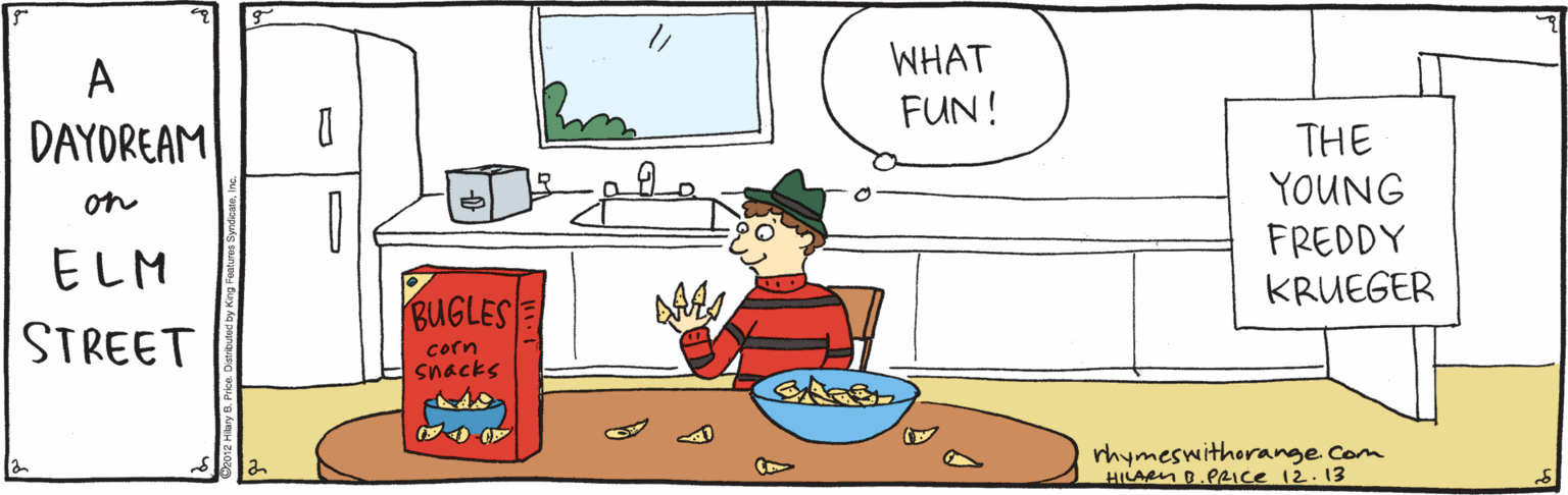 Tableware OCR: WHAT FUN! A DAYDREAM THE YOUNG on ELM FREDDY KRUEGER BUGLESE STREET corn Snacks rhymeswithorange Com HILARN D.PRIce 12. 13 WHAT FUN! A DAYDREAM THE YOUNG on ELM FREDDY KRUEGER BUGLESE STREET corn Snacks rhymeswithorange Com HILARN D.PRIce 12. 13