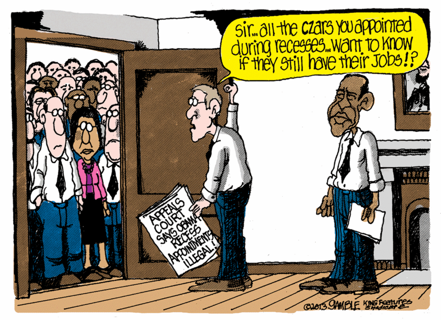 Drawing OCR: Sir.all the czars youappointed during recesses.Want to know if they Still have their Jobs!? APPEALS COURT SAYS OBAMA RECESS APPOINIMENTS ILLEGAL GlOT3AKBLE KNGetnes Sir.all the czars youappointed during recesses.Want to know if they Still have their Jobs!? APPEALS COURT SAYS OBAMA RECESS APPOINIMENTS ILLEGAL GlOT3AKBLE KNGetnes