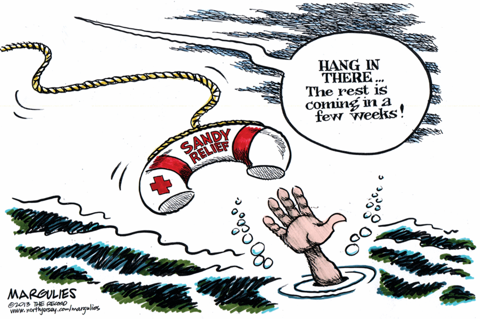 Graphics OCR: HANG IN THERE .. The rest is coming in a few weeks! SANDY RELIEF MARGULIES O2013 THE RECORO www.northyorsay.com/margulios HANG IN THERE .. The rest is coming in a few weeks! SANDY RELIEF MARGULIES O2013 THE RECORO www.northyorsay.com/margulios