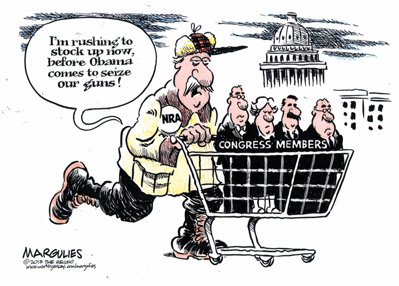 Graphics OCR: I'm rushingto stock up riowbefore Obama comes to seize our guns! CONGRESS MEMBERS MARGULIES O013 THE RECORO www.morthyersay.comlmargulies I'm rushingto stock up riowbefore Obama comes to seize our guns! CONGRESS MEMBERS MARGULIES O013 THE RECORO www.morthyersay.comlmargulies