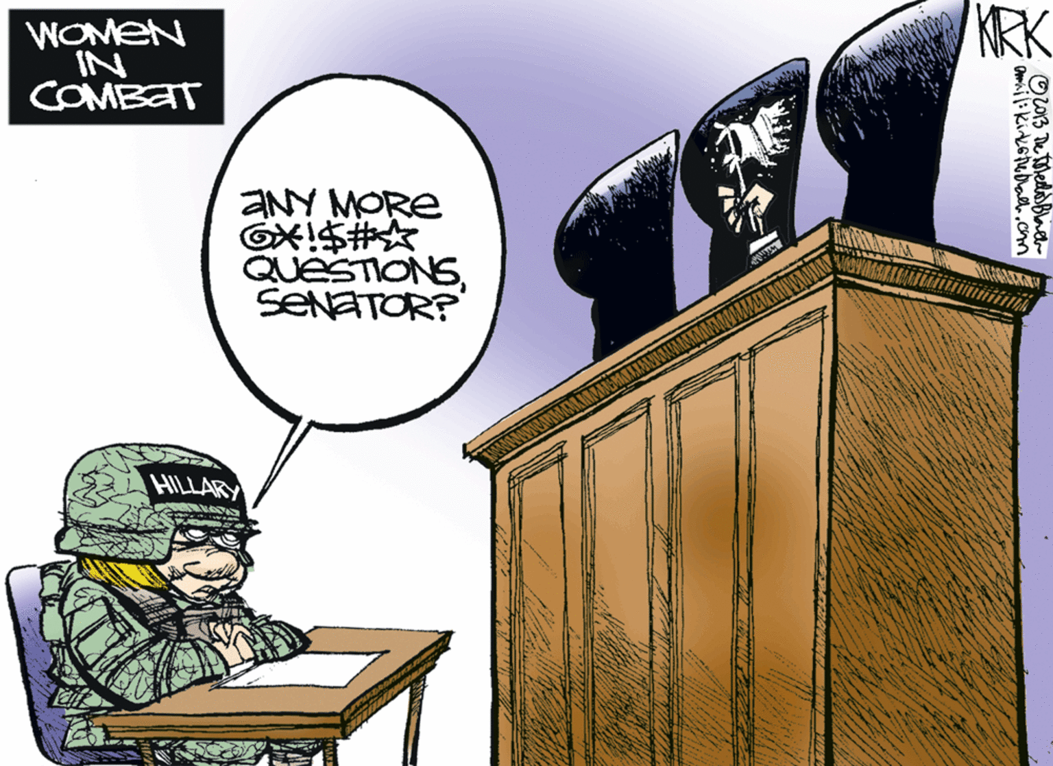 Drawing OCR: KRK WOMEN IN COMBT aNY MORE QUESTIONSSENATOR? HILLARY KRK WOMEN IN COMBT aNY MORE QUESTIONSSENATOR? HILLARY