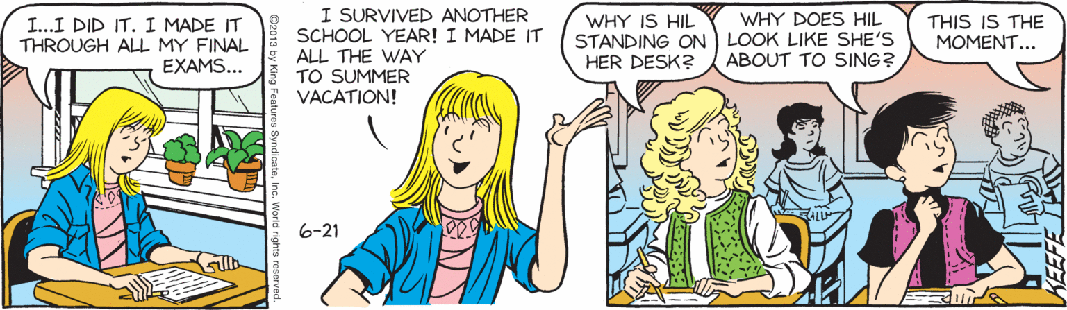 Human OCR: I SURVIVED ANOTHER SCHOOL YEAR! I MADE IT ALL THE WAY TO SUMMER VACATION! WHY IS HIL STANDING ON LOOK LIKE SHE'S HER DESK? WHY DOES HIL THIS IS THE MOMENT... I...I DID IT. I MADE IT THROUGH ALL MY FINAL EXAMS... ABOUT TO SING? 6-21 I SURVIVED ANOTHER SCHOOL YEAR! I MADE IT ALL THE WAY TO SUMMER VACATION! WHY IS HIL STANDING ON LOOK LIKE SHE'S HER DESK? WHY DOES HIL THIS IS THE MOMENT... I...I DID IT. I MADE IT THROUGH ALL MY FINAL EXAMS... ABOUT TO SING? 6-21