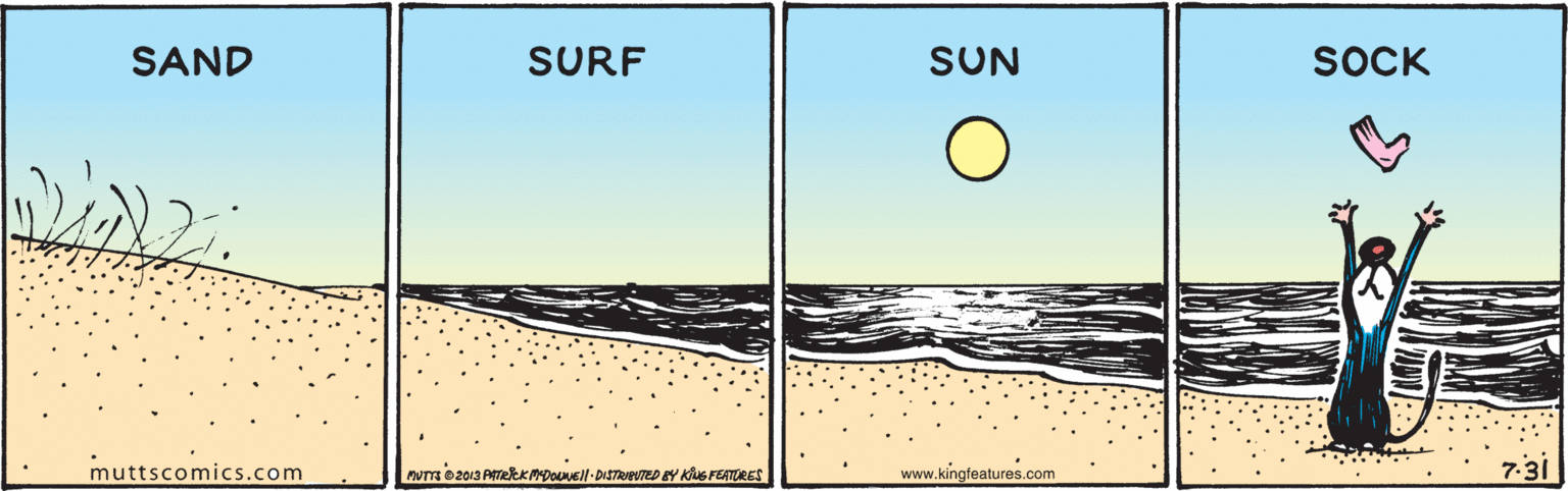 Parallel OCR: SAND SURF SUN SOCK muttscomics.com www.kingfeatures.com 7.31 SAND SURF SUN SOCK muttscomics.com www.kingfeatures.com 7.31