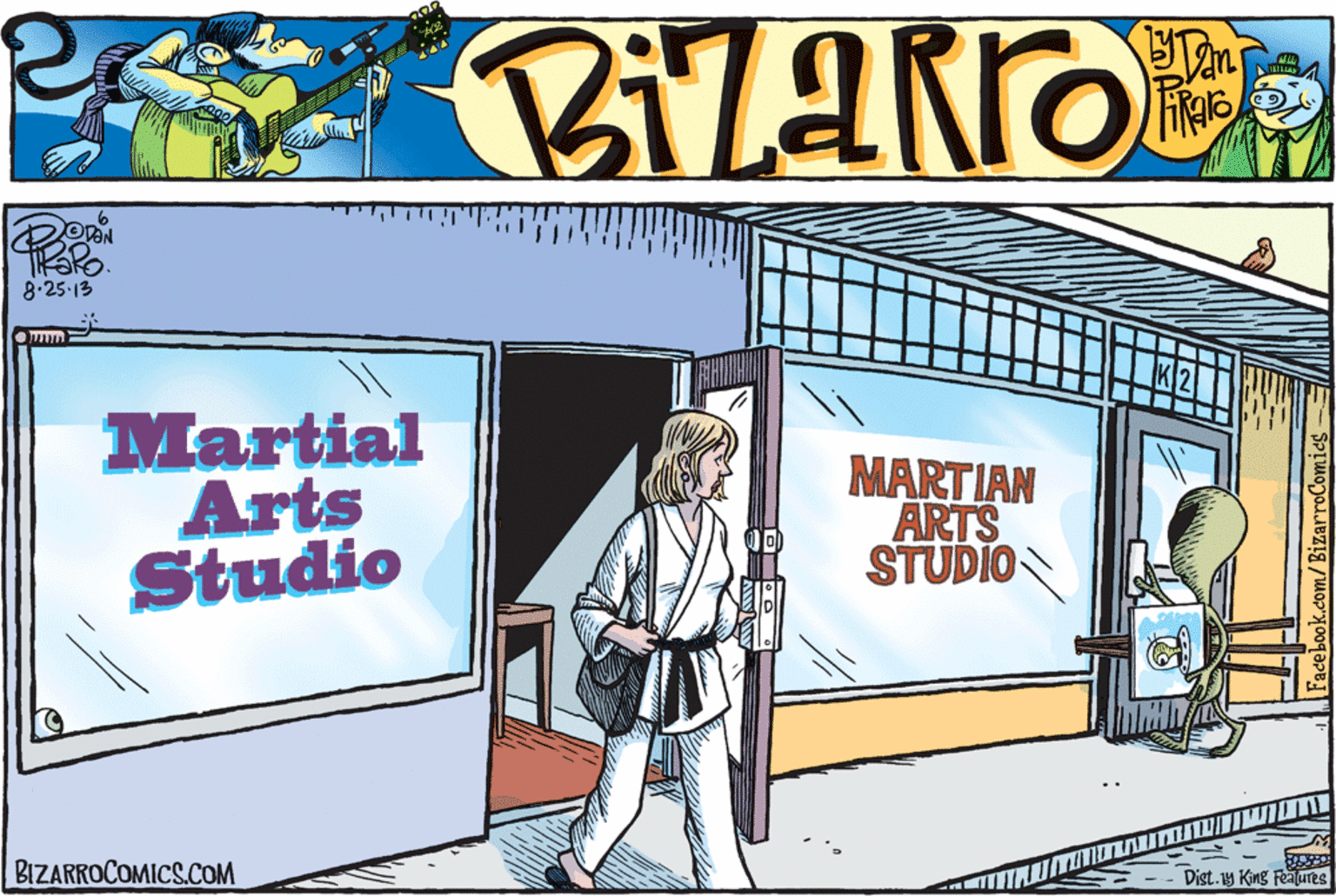 Graphic design OCR: OVAN 8.25 13 Martial Arts Studio MARTIAN ARTS STUDIO BIZARROCOMICS.COM Dist. 1y King Features OVAN 8.25 13 Martial Arts Studio MARTIAN ARTS STUDIO BIZARROCOMICS.COM Dist. 1y King Features