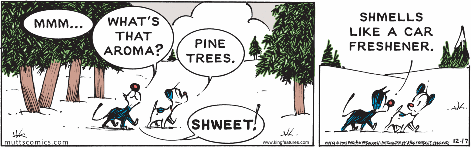 Grass OCR: MMM... WHAT'S SHMELLS LIKE A CAR THAT PINE TREES. FRESHENER. AROMA? (SHWEET! muttscomics.com www.kingfeatures.com DUTTE O 2013 PTekKMDOANEll-DISTRTED EY Kus FEATURES suOKATE 12:17 MMM... WHAT'S SHMELLS LIKE A CAR THAT PINE TREES. FRESHENER. AROMA? (SHWEET! muttscomics.com www.kingfeatures.com DUTTE O 2013 PTekKMDOANEll-DISTRTED EY Kus FEATURES suOKATE 12:17
