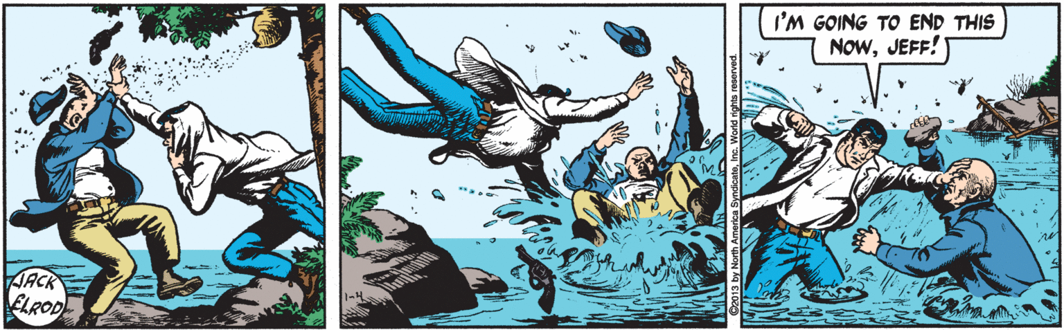 Fictional character OCR: I'M GOING TO END THIS NOWJEFF! JACK ELROD I'M GOING TO END THIS NOWJEFF! JACK ELROD