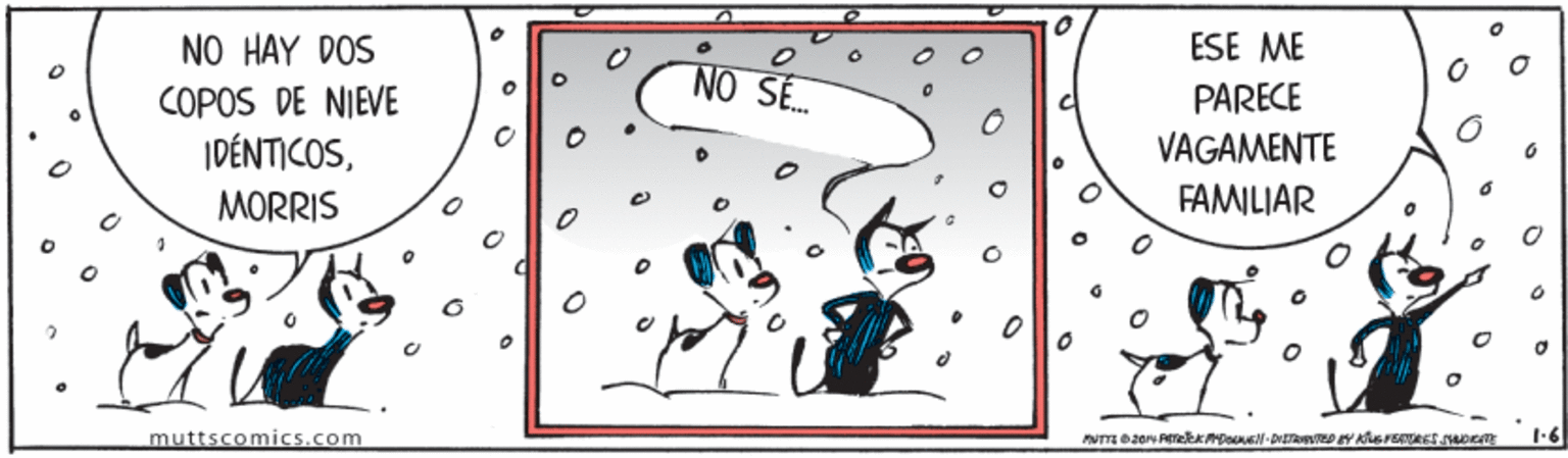 Circle OCR: NO HAY DOS COPOS DE NIEVE IDÉNTICOSESE ME NO SE. PARECE VAGAMENTE MORRIS FAMILIAR muttscomics.com 1.6 NO HAY DOS COPOS DE NIEVE IDÉNTICOSESE ME NO SE. PARECE VAGAMENTE MORRIS FAMILIAR muttscomics.com 1.6