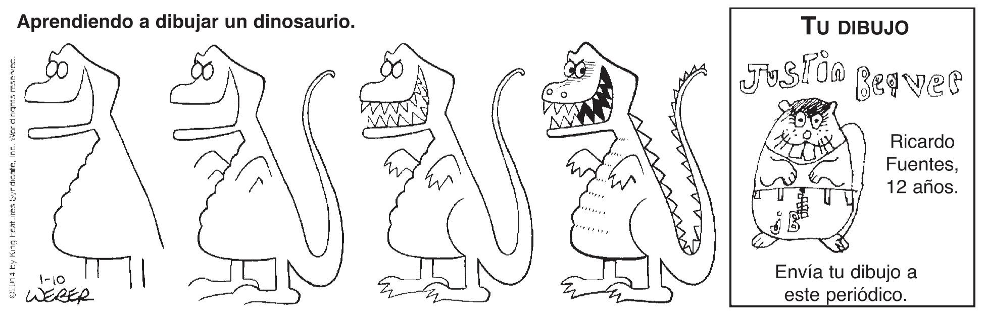 Slope OCR: Aprendiendo a dibujar un dinosaurio. TU DIBUJO Beqvet Ricardo Fuentes12 años. Envía tu dibujo a este periódico. 1-10 Aprendiendo a dibujar un dinosaurio. TU DIBUJO Beqvet Ricardo Fuentes12 años. Envía tu dibujo a este periódico. 1-10