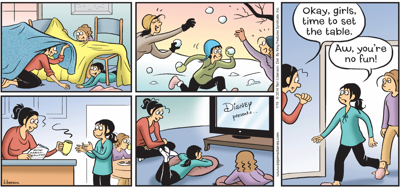 Line OCR: Okaytime to set the table. Awyou're no fun! DisNEy presents. Libenson. eri LibensonInc Okaytime to set the table. Awyou're no fun! DisNEy presents. Libenson. eri LibensonDist. By King Features Syndicate