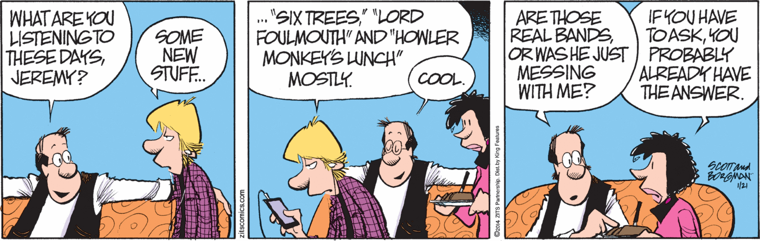 Interaction OCR: WHAT ARE YOU LISTENINGTO THESE DAYS" "LORD FOULMOUTH" AND"HOWLER MONKEY'S LUNCH" MOSTLY. ARETHOSE REAL BANDSOR WAS HE JUST PROBABLY MESSING WITH ME? IFYOU HAVE TOASKYOU SOME NEW STUFF. ALREADY HAVE THE ANSWER. COOL. ScOTand WHAT ARE YOU LISTENINGTO THESE DAYS"SIX TREES" "LORD FOULMOUTH" AND"HOWLER MONKEY'S LUNCH" MOSTLY. ARETHOSE REAL BANDSOR WAS HE JUST PROBABLY MESSING WITH ME? IFYOU HAVE TOASKYOU SOME NEW STUFF. ALREADY HAVE THE ANSWER. COOL. ScOTand