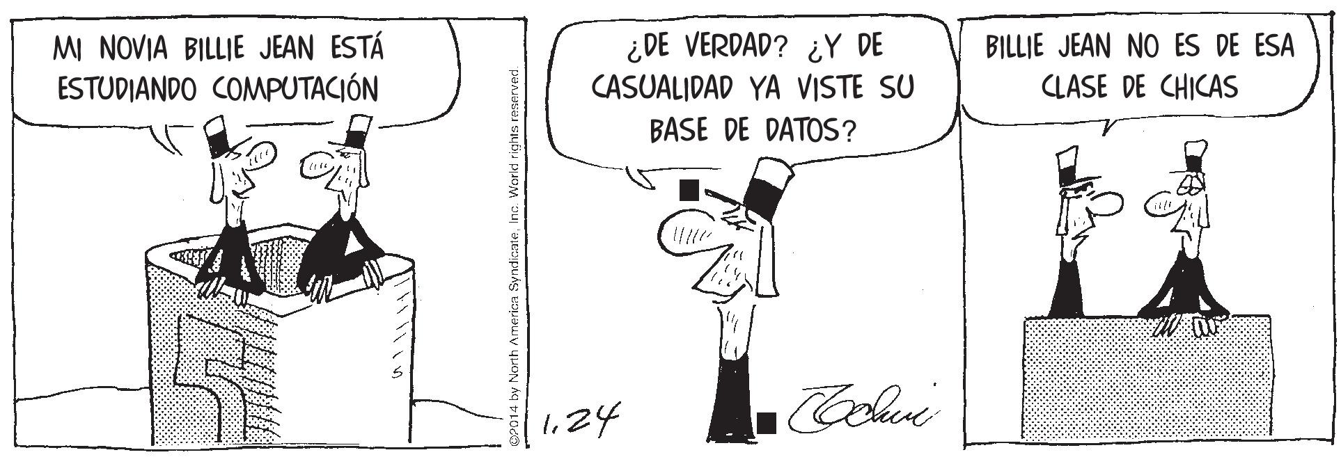 Design OCR: MI NOVIA BILLIE JEAN ESTÁ ESTUDIANDO COMPUTACIÓN ¿DE VERDAD? ¿Y DE CASUALIDAD YA VISTE SU BILLIE JEAN NO ES DE ESA CLASE DE CHICAS BASE DE DATOS? 124 Colui MI NOVIA BILLIE JEAN ESTÁ ESTUDIANDO COMPUTACIÓN ¿DE VERDAD? ¿Y DE CASUALIDAD YA VISTE SU BILLIE JEAN NO ES DE ESA CLASE DE CHICAS BASE DE DATOS? 124 Colui