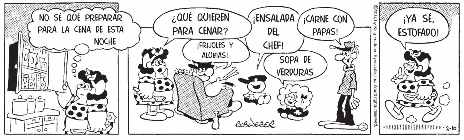 Rectangle OCR: NO SÉ QUÉ PREPARAR ¿QUÉ QUIEREN ENSALADA /CARNE CON ¡YA SÉPARA LA CENA DE ESTA PARA CENAR? DEL PAPAS! ESTOFADO! NOCHE ¡FRIJOLES Y CHEF! ALUBIAS! SOPA DE VERDURAS NO SÉ QUÉ PREPARAR ¿QUÉ QUIEREN ENSALADA /CARNE CON ¡YA SÉPARA LA CENA DE ESTA PARA CENAR? DEL PAPAS! ESTOFADO! NOCHE ¡FRIJOLES Y CHEF! ALUBIAS! SOPA DE VERDURAS