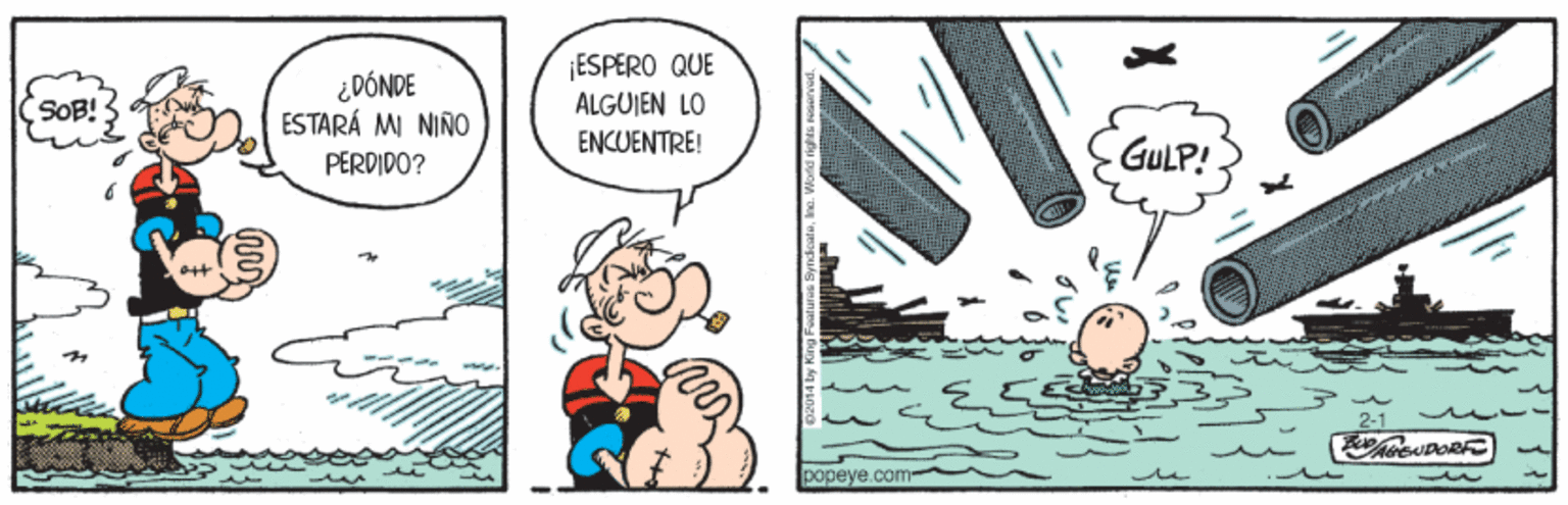 Parallel OCR: ¿DÓNDE ESTARÁ MI NINO ESPERO QUE ALGUIEN LO SOB! ENCUENTRE! PERDIDO? GULP! popeye.com ¿DÓNDE ESTARÁ MI NINO ESPERO QUE ALGUIEN LO SOB! ENCUENTRE! PERDIDO? GULP! popeye.com