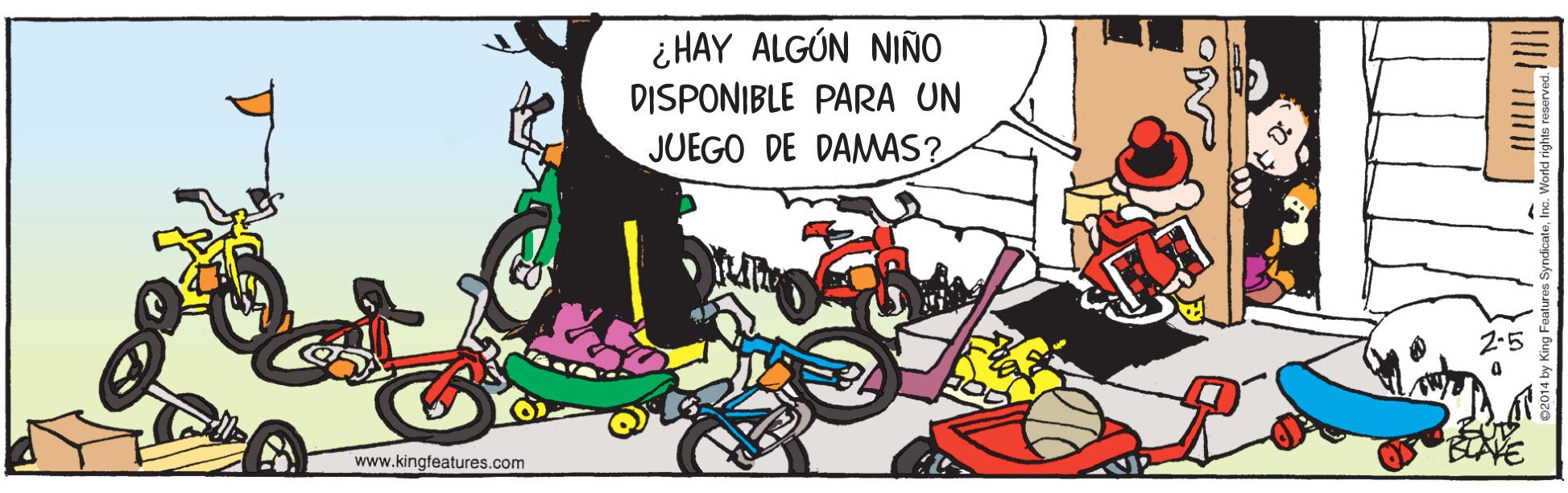 Illustration OCR: ¿ HAY ALGÚN NIÑO DISPONIBLE PARA UN JUEGO DE DAMAS? 2-5 BEAVE www.kingfeatures.com ¿ HAY ALGÚN NIÑO DISPONIBLE PARA UN JUEGO DE DAMAS? 2-5 BEAVE www.kingfeatures.com