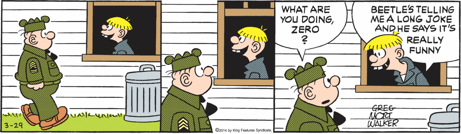 Pleased OCR: WHAT ARE YOU DOINGZERO BEETLE'S TELLING ME A LONG JOKE AND HE SAYS IT'S REALLY FUNNY GREE 3-29 WALKER ©2014 by King Features Syndicate WHAT ARE YOU DOINGZERO BEETLE'S TELLING ME A LONG JOKE AND HE SAYS IT'S REALLY FUNNY GREE 3-29 WALKER ©2014 by King Features Syndicate