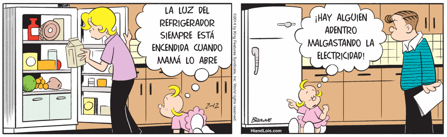 Happy OCR: LA LUZ DEL ¡HAY ALGUIEN ADENTRO REFRIGERADOR SJEMPRE ESTÁ ENCENDIDA CUANDO MAMÁ LO ABRE MALGASTANDO LA ELECTRICIDAD! 2-12 BeaNE HiandLois.com LA LUZ DEL ¡HAY ALGUIEN ADENTRO REFRIGERADOR SJEMPRE ESTÁ ENCENDIDA CUANDO MAMÁ LO ABRE MALGASTANDO LA ELECTRICIDAD! 2-12 BeaNE HiandLois.com