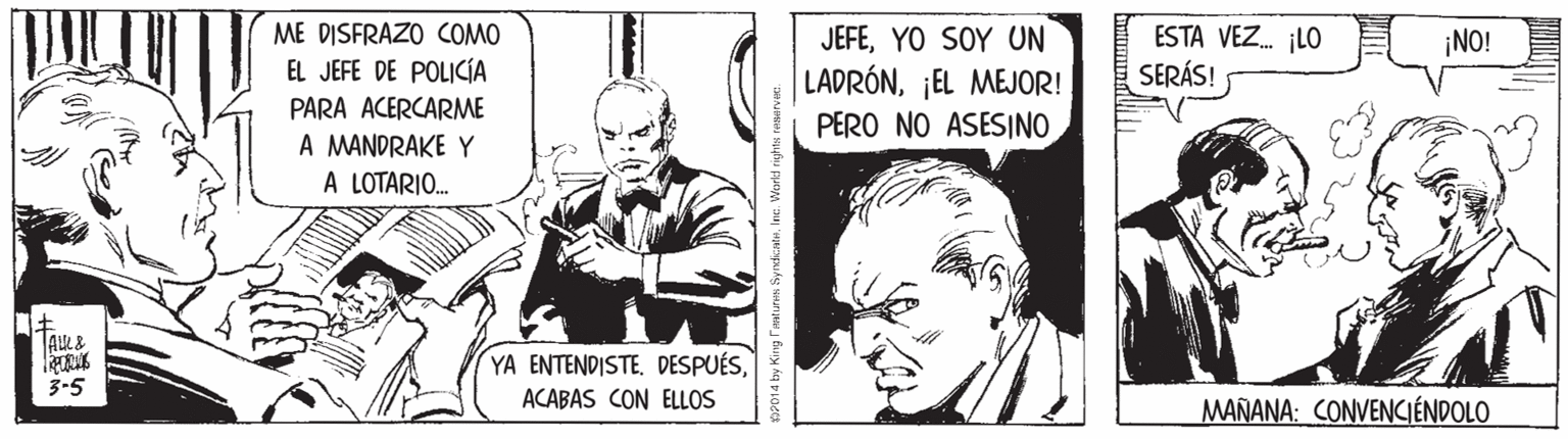 Comic book OCR: ME DISFRAZO COMO EL JEFE DE POLICÍA JEFEYO SOY UN ESTA VEZ. LO SERÁS! ¡NO! LADRÓN¡EL MEJOR! PERO NO ASESINO PARA ACERCARME A MANDRAKE Y A LOTARIO. YA ENTENDISTEACABAS CON ELLOS 3-5 ??????: (ONVENGIENDOLO ME DISFRAZO COMO EL JEFE DE POLICÍA JEFEYO SOY UN ESTA VEZ. LO SERÁS! ¡NO! LADRÓN¡EL MEJOR! PERO NO ASESINO PARA ACERCARME A MANDRAKE Y A LOTARIO. YA ENTENDISTEACABAS CON ELLOS 3-5 ??????: (ONVENGIENDOLO