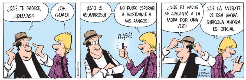 Line OCR: ¿QUÉ TE PARECEJEREMÍAS? ESTO ES ASOMBROSO! NO PUEDO ESPERAR A MOSTRARLE A ¿QUE TU PADRE SE ADELANTÓ A LA ¡OHQUE LA MUERTE GUAU! MODA POR UNA VEZ? DE ESA MODA RIDÍCULA AHORA ES OFICIAL MIS AMIGOS! FLASH! 2/24 BOREMAN ¿QUÉ TE PARECEJEREMÍAS? ESTO ES ASOMBROSO! NO PUEDO ESPERAR A MOSTRARLE A ¿QUE TU PADRE SE ADELANTÓ A LA ¡OHQUE LA MUERTE GUAU! MODA POR UNA VEZ? DE ESA MODA RIDÍCULA AHORA ES OFICIAL MIS AMIGOS! FLASH! 2/24 BOREMAN