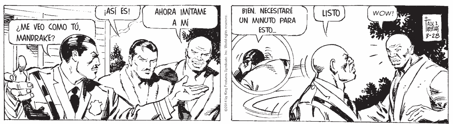 Drawing OCR: BIEN. NECESITARÉ UN MINUTO PARA ¡ASÍ ES! AHORA IMITAME A M LISTO WOW! JAIK 1 ¿ME VEO COMO TÚMANDRAKE? ESTO. 3-28 BIEN. NECESITARÉ UN MINUTO PARA ¡ASÍ ES! AHORA IMITAME A M LISTO WOW! JAIK 1 ¿ME VEO COMO TÚMANDRAKE? ESTO. 3-28