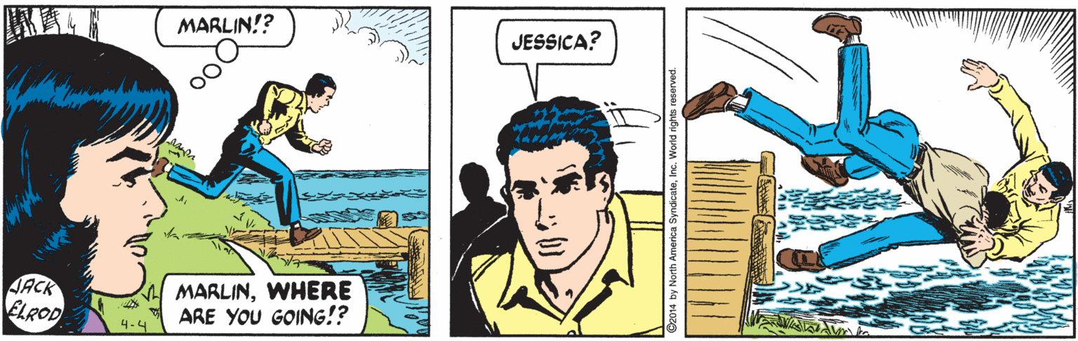 Line OCR: MARLIN!? JESSICA? JACK ELROD MARLINWHERE ARE YOU GOING!? 4-4 MARLIN!? JESSICA? JACK ELROD MARLINWHERE ARE YOU GOING!? 4-4
