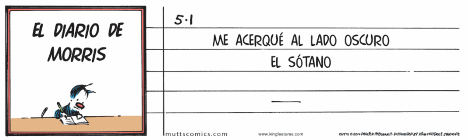 Slope OCR: 5.1 EL DIARIO DE MORRIS ME ACERQUÉ AL LADO OSCURO EL SÓTANO Imuttscomics.com www.kingleatures.com 5.1 EL DIARIO DE MORRIS ME ACERQUÉ AL LADO OSCURO EL SÓTANO Imuttscomics.com www.kingleatures.com