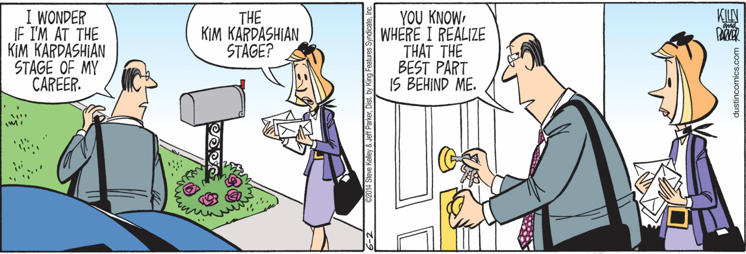 Animation OCR: I WONDER IF I'M AT THE KIM KARDASHIAN STAGE OF MY CAREER. THE KIM KARDASHIAN STAGE? YOU KNOWWHERE I REALIZE THAT THE BEST PART IS BEHIND ME. dustincomics.com I WONDER IF I'M AT THE KIM KARDASHIAN STAGE OF MY CAREER. THE KIM KARDASHIAN STAGE? YOU KNOWWHERE I REALIZE THAT THE BEST PART IS BEHIND ME. dustincomics.com