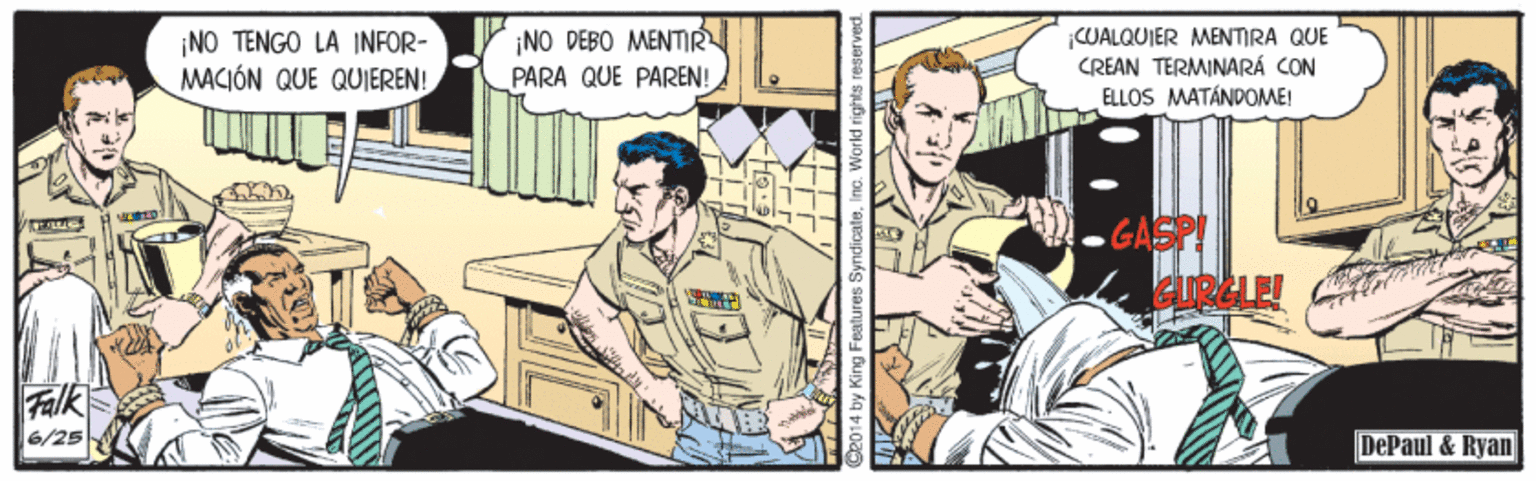 Parallel OCR: NO TENGO LA INFOR- MACIÓN QUE QUIEREN! ¡NO DEBO MENTIR PARA QUE PAREN! CUALQUIER MENTIRA QUE CREAN TERMINARÁ CON ELLOS MATÁNPOME! GAS Falk 6/25 DePaul & Ryan NO TENGO LA INFOR- MACIÓN QUE QUIEREN! ¡NO DEBO MENTIR PARA QUE PAREN! CUALQUIER MENTIRA QUE CREAN TERMINARÁ CON ELLOS MATÁNPOME! GAS Falk 6/25 DePaul & Ryan