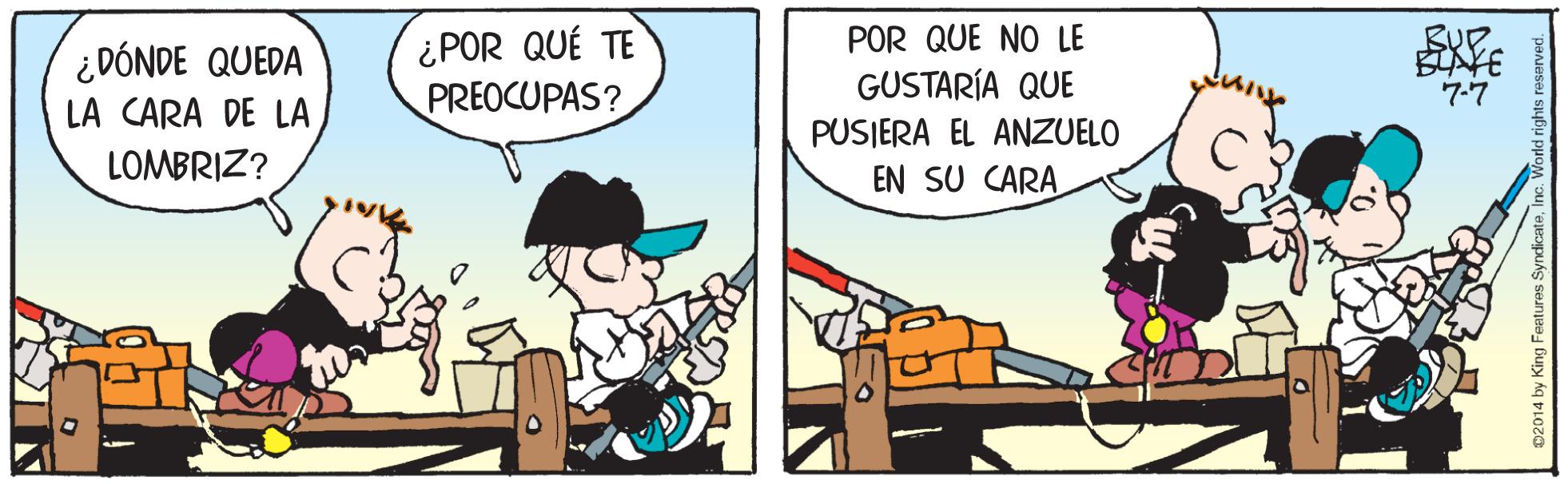 Fictional character OCR: ¿DÓNDE QUEDA LA CARA DE LA ¿POR QUÉ TE PREOCUPAS? POR QUE NO LE GUSTARÍA QUE PUSJERA EL ANZUELO EN SU CARA 7-7 LOMBRIZ? ¿DÓNDE QUEDA LA CARA DE LA ¿POR QUÉ TE PREOCUPAS? POR QUE NO LE GUSTARÍA QUE PUSJERA EL ANZUELO EN SU CARA 7-7 LOMBRIZ?