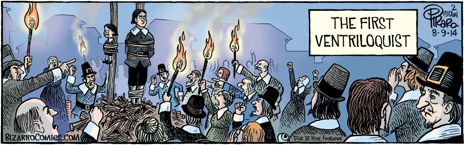 Crowd OCR: BIZARROCOMICS.COM Facebook.com/BizarroComies Dist y King Featuras 8.9.14 THE FIRST VENTRILOQUIST BIZARROCOMICS.COM Facebook.com/BizarroComies Dist y King Featuras 8.9.14 THE FIRST VENTRILOQUIST