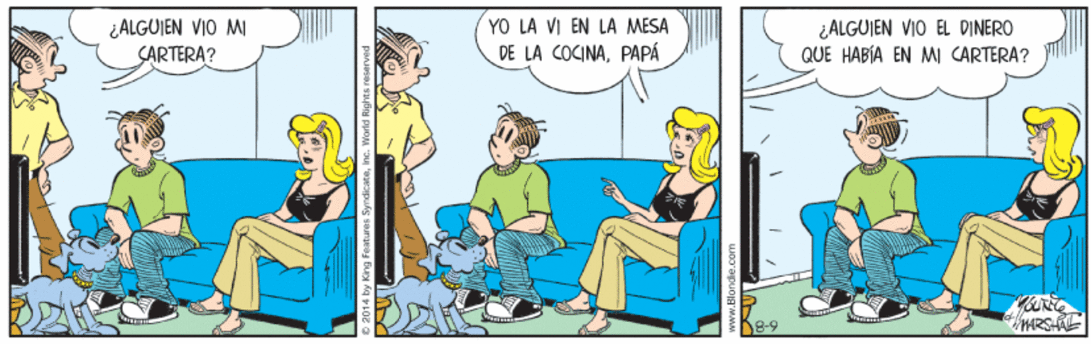 Line OCR: ¿ ALGUJEN VIO MI ÇARTERA? YO LA VI EN LA MESA DE LA COCINAPAPÁ ¿ALGUJEN VIO EL DINERO QUE HABÍA EN CARTERA? D8-9 ¿ ALGUJEN VIO MI ÇARTERA? YO LA VI EN LA MESA DE LA COCINAPAPÁ ¿ALGUJEN VIO EL DINERO QUE HABÍA EN CARTERA? D8-9