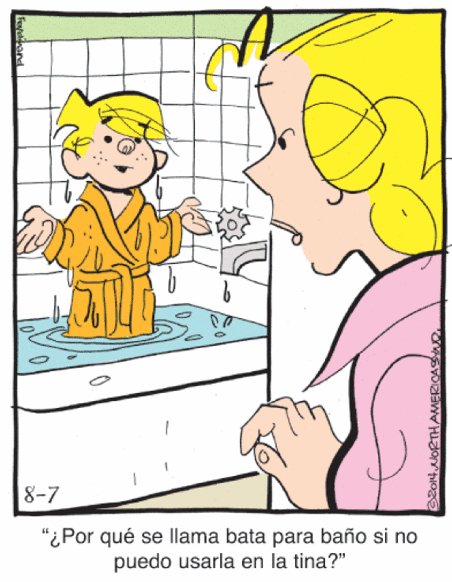 Human body OCR: 8-7 "¿Por qué se llama bata para baño si no puedo usarla en la tina?" Frofeand Z014.ORTHAMERICASD. 8-7 "¿Por qué se llama bata para baño si no puedo usarla en la tina?" Frofeand Z014.ORTHAMERICASD.