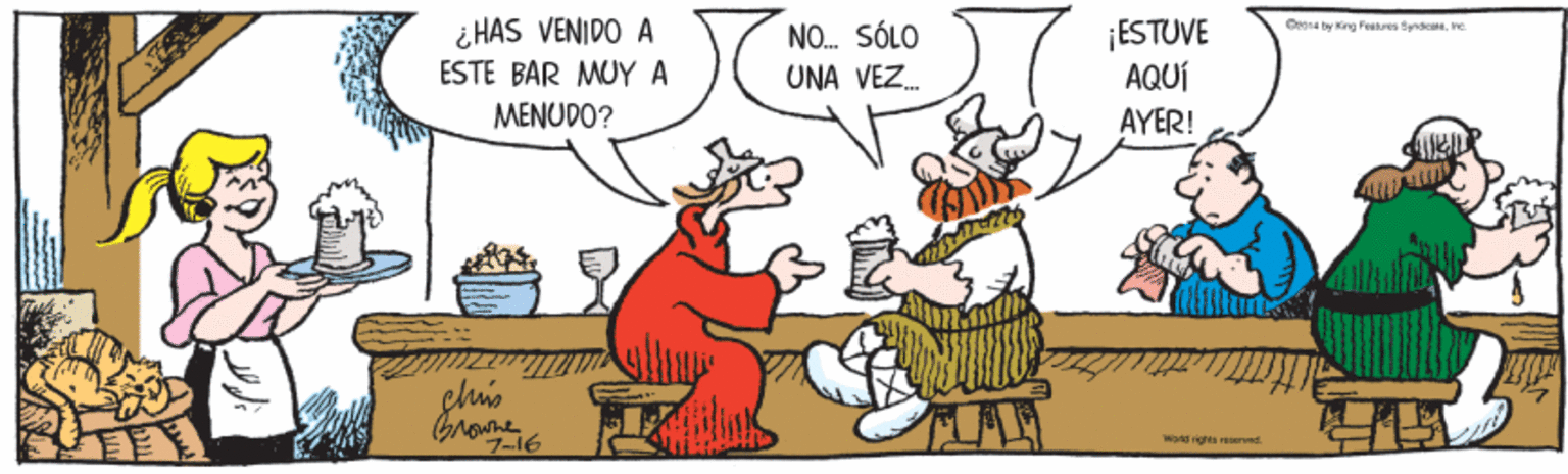 Conversation OCR: ¿HAS VENIDO A ESTE BAR MUY A NO. SÓLO UNA VEZ. ¡ESTUVE AQUÍ Ce ty ing Frntre intnre MENUDO? AYER! wOgs red ¿HAS VENIDO A ESTE BAR MUY A NO. SÓLO UNA VEZ. ¡ESTUVE AQUÍ Ce ty ing Frntre intnre MENUDO? AYER! wOgs red
