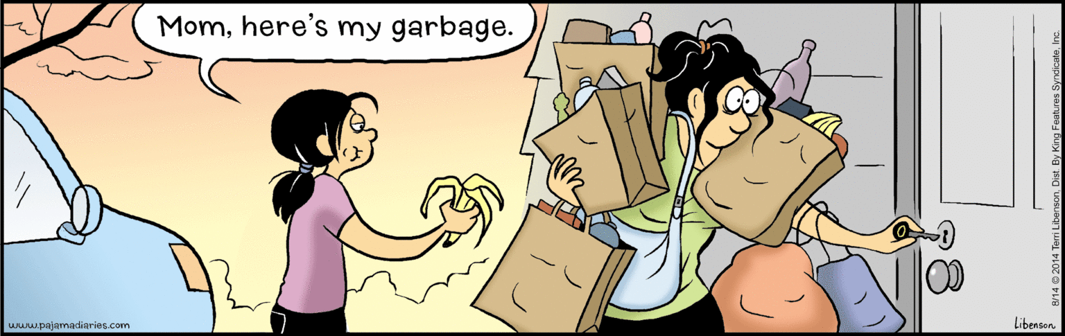 Mammal OCR: Momhere's my garbage. Libenson www.pajamadiaries.com Momhere's my garbage. Libenson www.pajamadiaries.com