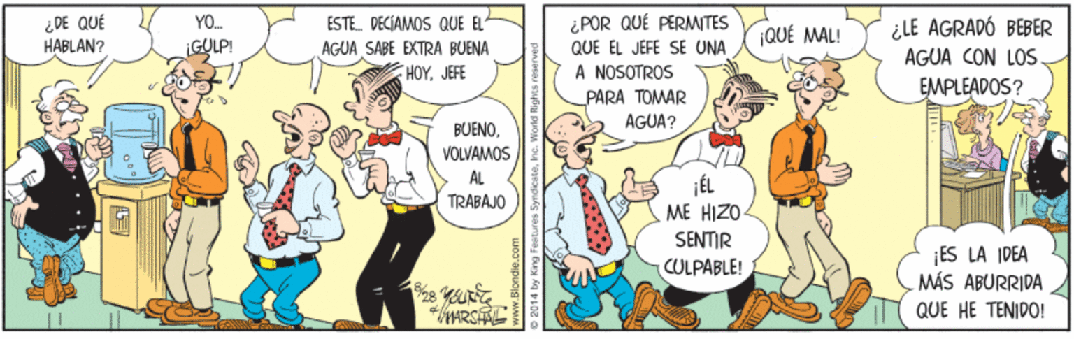 Parallel OCR: ¿POR QUÉ PERMITES QUE EL JEFÉ SE UNA A NOSOTROS PARA TOMAR YO. ¿DE QUÉ HABLAN? ESTE. DECIAMOS QUE EL AGUA SABE EXTRA BUENA HOYJEFE ¡QUÉ MAL! ¿LE AGRADÓ BEBER AGUA CON LOS EMPLEADOS? AGUA? BUENOVOLVAMOS AL TRABAJO ME HIZO SENTIR ¡ES LA IDEA MÁS ABURRIDA CULPABLE! QUE HE TENIDO! ¿POR QUÉ PERMITES QUE EL JEFÉ SE UNA A NOSOTROS PARA TOMAR YO. ¿DE QUÉ HABLAN? ESTE. DECIAMOS QUE EL AGUA SABE EXTRA BUENA HOYJEFE ¡QUÉ MAL! ¿LE AGRADÓ BEBER AGUA CON LOS EMPLEADOS? AGUA? BUENOVOLVAMOS AL TRABAJO ME HIZO SENTIR ¡ES LA IDEA MÁS ABURRIDA CULPABLE! QUE HE TENIDO!