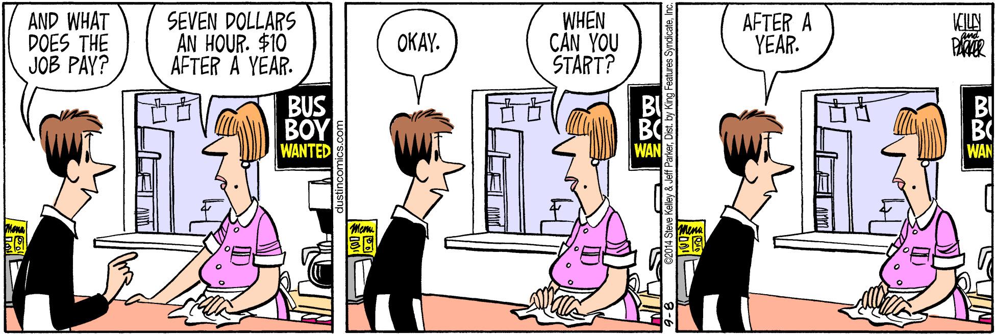 Font OCR: AND WHAT DOES THE JOB PAY? SEVEN DOLLARS AN HOUR. $10 AFTER A YEAR. WHEN CAN YOU START? AFTER A YEAR. OKAY. BI BO WAN BUS BI ??? WANTED WAN AND WHAT DOES THE JOB PAY? SEVEN DOLLARS AN HOUR. $10 AFTER A YEAR. WHEN CAN YOU START? AFTER A YEAR. OKAY. BI BO WAN BUS BI ??? WANTED WAN