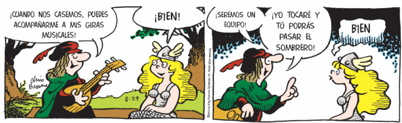 Handwriting OCR: CUANDO NOS CASEMOSPUEDES ACOMPAÑARME A MIS GIRAS ¡SEREMOS UN EQUIPO! ¡YO TOCARÉ Y TÚ PODRÁS ¡BIEN! BIEN MUSICALES! PASAR EL SOMBRERO! 8-29 CUANDO NOS CASEMOSPUEDES ACOMPAÑARME A MIS GIRAS ¡SEREMOS UN EQUIPO! ¡YO TOCARÉ Y TÚ PODRÁS ¡BIEN! BIEN MUSICALES! PASAR EL SOMBRERO! 8-29