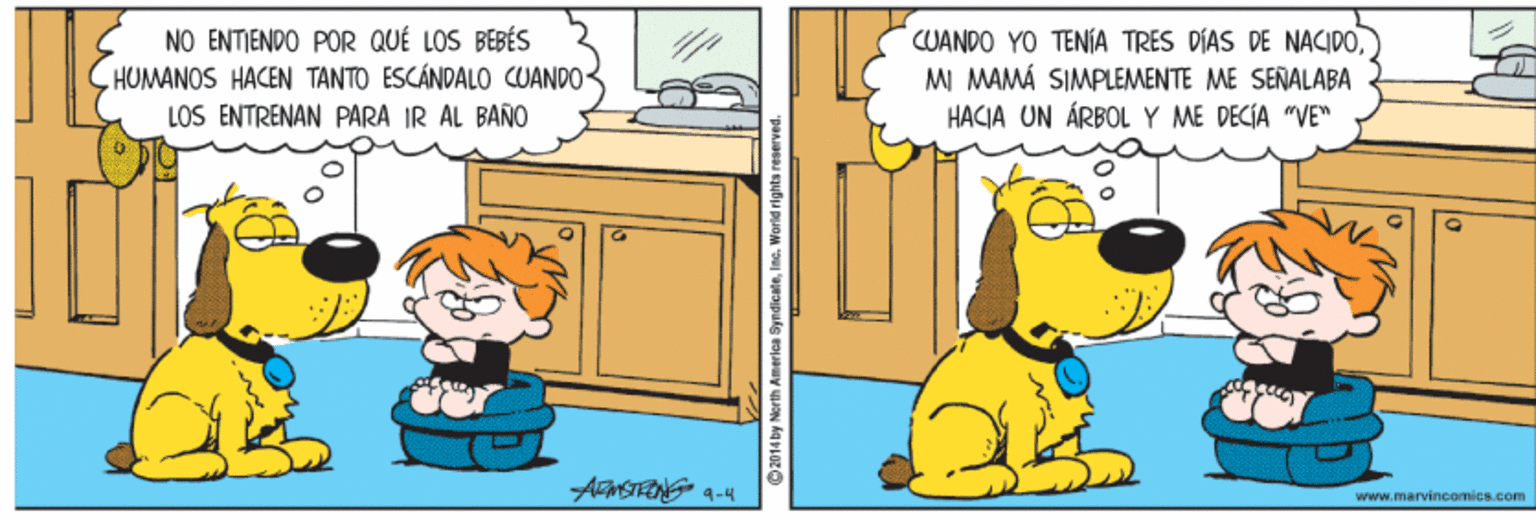 Line OCR: NO ENTIENDO POR QUÉ LOS BEBÉS HUMANOS HACEN TANTO ESCÁNDALO CUANDO LOS ENTRENAN PARA IR AL BAÑO CUANDO YO TENÍA TRES DÍAS DE NACIDOM MAMÁ SIMPLEMENTE ME SENALABA HACIA UN ÁRBOLY ME DECÍA "VE" ASTEN 4-4 www.marvincomics.com NO ENTIENDO POR QUÉ LOS BEBÉS HUMANOS HACEN TANTO ESCÁNDALO CUANDO LOS ENTRENAN PARA IR AL BAÑO CUANDO YO TENÍA TRES DÍAS DE NACIDOM MAMÁ SIMPLEMENTE ME SENALABA HACIA UN ÁRBOLY ME DECÍA "VE" ASTEN 4-4 www.marvincomics.com