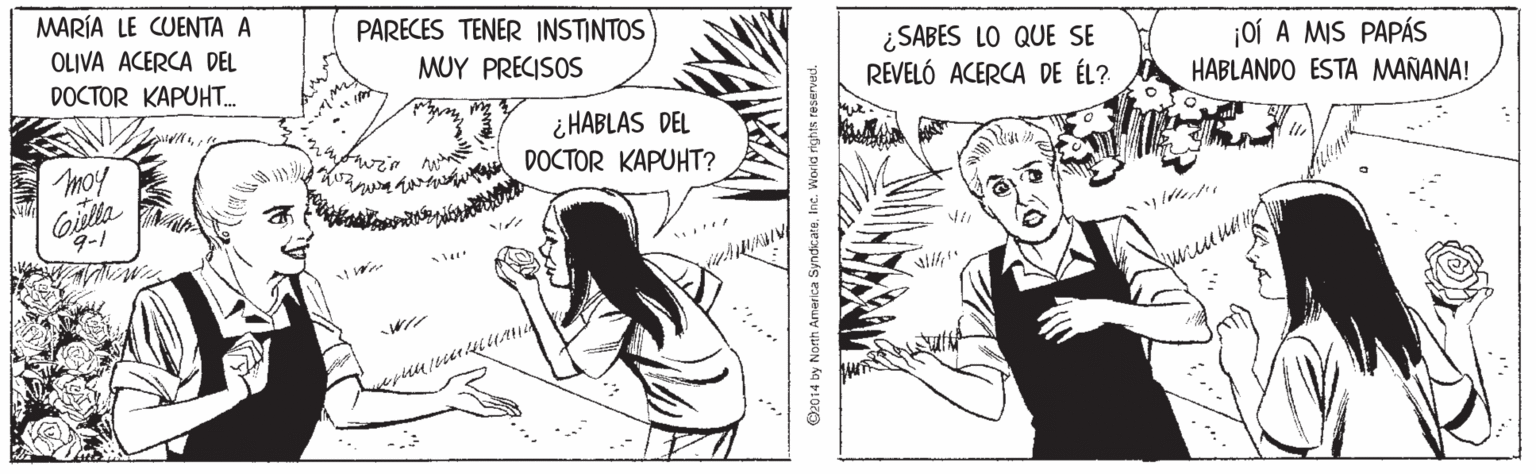 Line OCR: MARÍA LE CUENTA A PARECES TENER INSTINTOS oí A MIS PAPÁS ¿SABES LO QUE SE REVELÓ ACERCA DE ÉL? OLIVA ACERCA DEL MUY PRECISOS HABLANDO ESTA MAÑANA! DOCTOR KAPUHT. ¿ HABLAS DEL moy owir drnwa VOCTOR KAPUHT? D2014 by Non MARÍA LE CUENTA A PARECES TENER INSTINTOS oí A MIS PAPÁS ¿SABES LO QUE SE REVELÓ ACERCA DE ÉL? OLIVA ACERCA DEL MUY PRECISOS HABLANDO ESTA MAÑANA! DOCTOR KAPUHT. ¿ HABLAS DEL moy owir drnwa VOCTOR KAPUHT? D2014 by Non