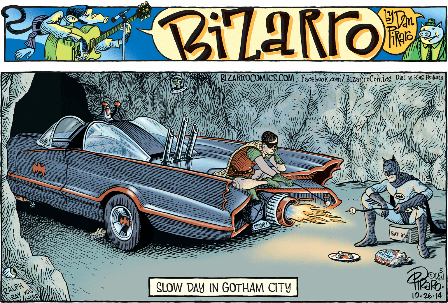 Automotive design OCR: BIZARROCOMICSCOM Facebook.com/ BizarroComies Dist. y King Features BAT BOX RALPH SLOW DAY IN GOTHAM CITY 10.26-14 BIZARROCOMICSCOM Facebook.com/ BizarroComies Dist. y King Features BAT BOX RALPH SLOW DAY IN GOTHAM CITY 10.26-14