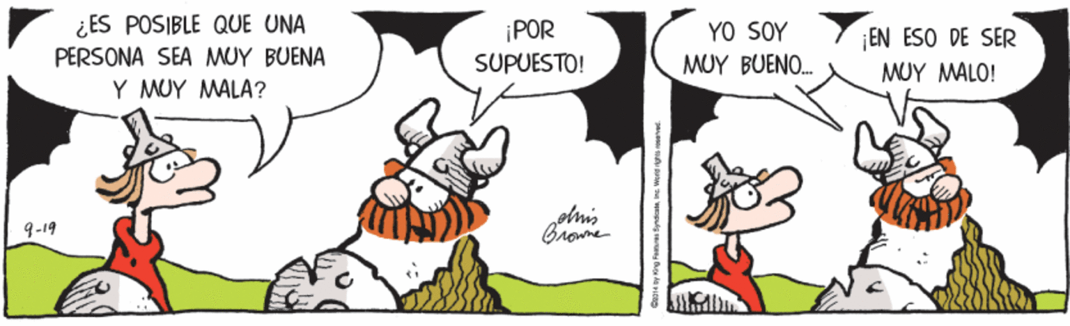 Font OCR: ¿ES POSIBLE QUE UNA PERSONA SEA MUY BUENA Y MUY MALA? ¡POR SUPUESTO! YO SOY EN ESO DE SER MUY BUENO. MUY MALO! 9-19 Brome ¿ES POSIBLE QUE UNA PERSONA SEA MUY BUENA Y MUY MALA? ¡POR SUPUESTO! YO SOY EN ESO DE SER MUY BUENO. MUY MALO! 9-19 Brome
