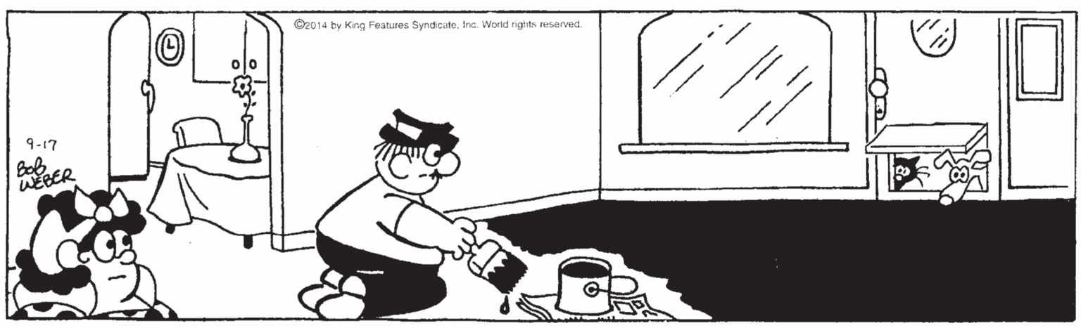 Line art OCR: ©2014 by King Features Syndicate. Inc. World rights reserved. 9-17 Bob WEBER ©2014 by King Features Syndicate. Inc. World rights reserved. 9-17 Bob WEBER