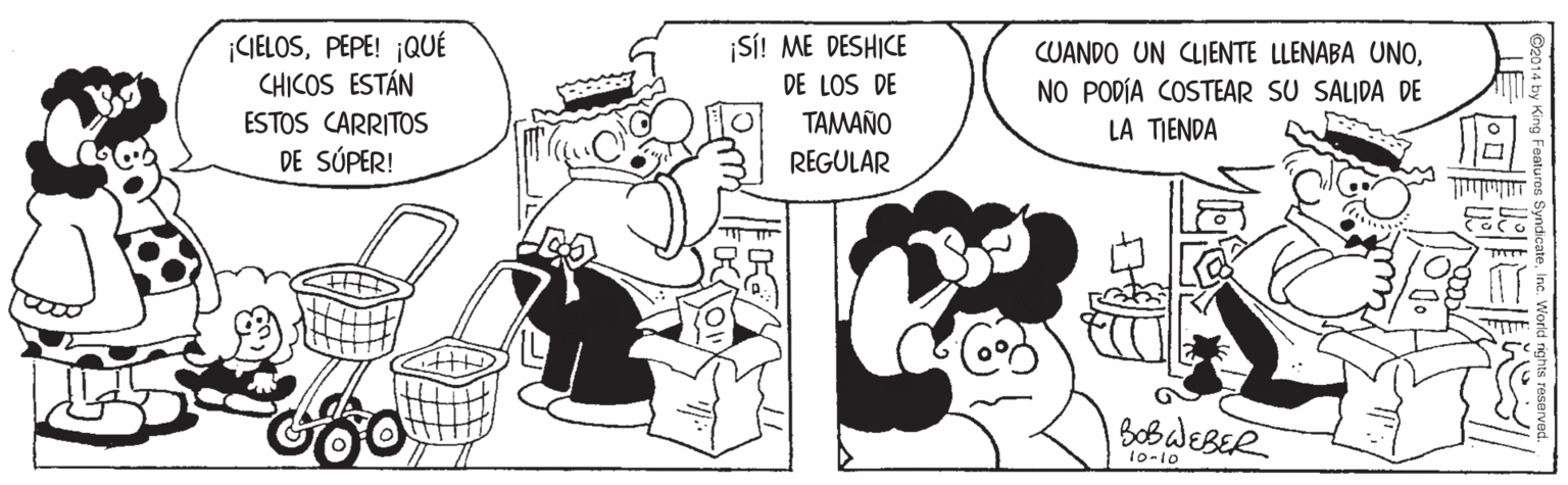 Illustration OCR: CIELOSPEPE! ¡QUÉ CHICOS ESTÁN ¡SÍ! ME DESHICE CUANDO UN CLIENTE LLENABA UNODE LOS DE TAMAÑO REGULAR NO PODÍA COSTEAR SU SALIDA DE LA TIENDA ESTOS CARRITOS DE SÚPER! ilhalull BobaleBER 10-10 VER CIELOSPEPE! ¡QUÉ CHICOS ESTÁN ¡SÍ! ME DESHICE CUANDO UN CLIENTE LLENABA UNODE LOS DE TAMAÑO REGULAR NO PODÍA COSTEAR SU SALIDA DE LA TIENDA ESTOS CARRITOS DE SÚPER! ilhalull BobaleBER 10-10 VER