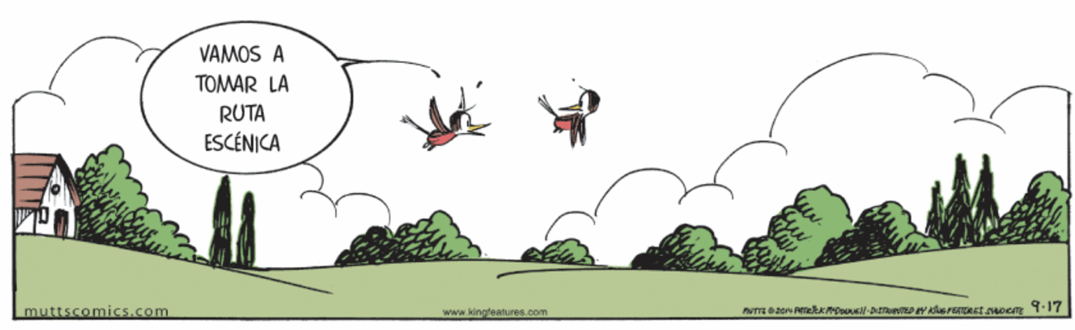 Graphics OCR: VAMOS A TOMAR LA RUTA ESCÉNICA muttscomics.com www.kingleatures.om VAMOS A TOMAR LA RUTA ESCÉNICA muttscomics.com www.kingleatures.om