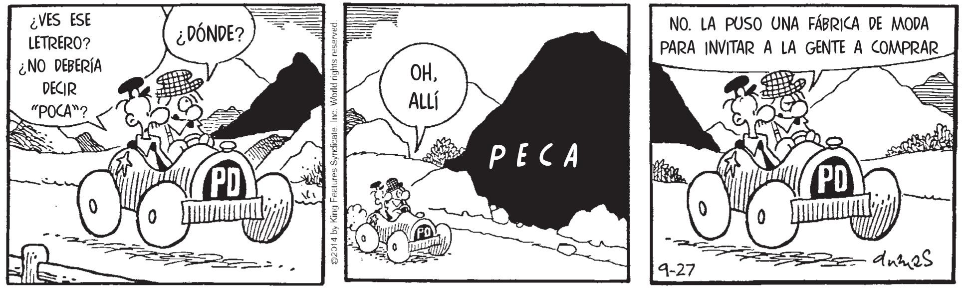 Happy OCR: ¿VES ESE LETRERO? ¿DÓNDE? NO. LA PUSO UNA FÁBRICA DE MODA PARA INVITAR A LA GENTE A COMPRAR ¿NO DEBERÍA DECIR "POCA"? OHALLÍ PECA PD PD 9-27 ¿VES ESE LETRERO? ¿DÓNDE? NO. LA PUSO UNA FÁBRICA DE MODA PARA INVITAR A LA GENTE A COMPRAR ¿NO DEBERÍA DECIR "POCA"? OHALLÍ PECA PD PD 9-27