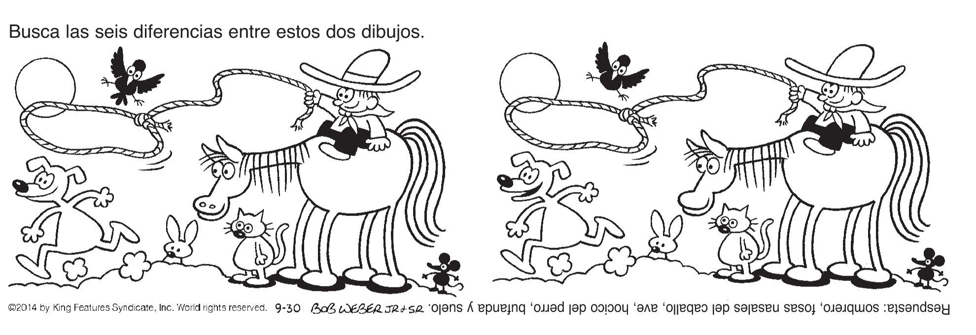 Font OCR: Busca las seis diferencias entre estos dos dibujos. Respuesta: sombrerobufanda y suelo. 75far TIIA Jo9 pasa subu puoM ou 'aapukg sanray Buy hg p10zo Busca las seis diferencias entre estos dos dibujos. Respuesta: sombrerofosas nasales del caballohocico del perrobufanda y suelo. 75far TIIA Jo9 pasa subu puoM ou 'aapukg sanray Buy hg p10zo