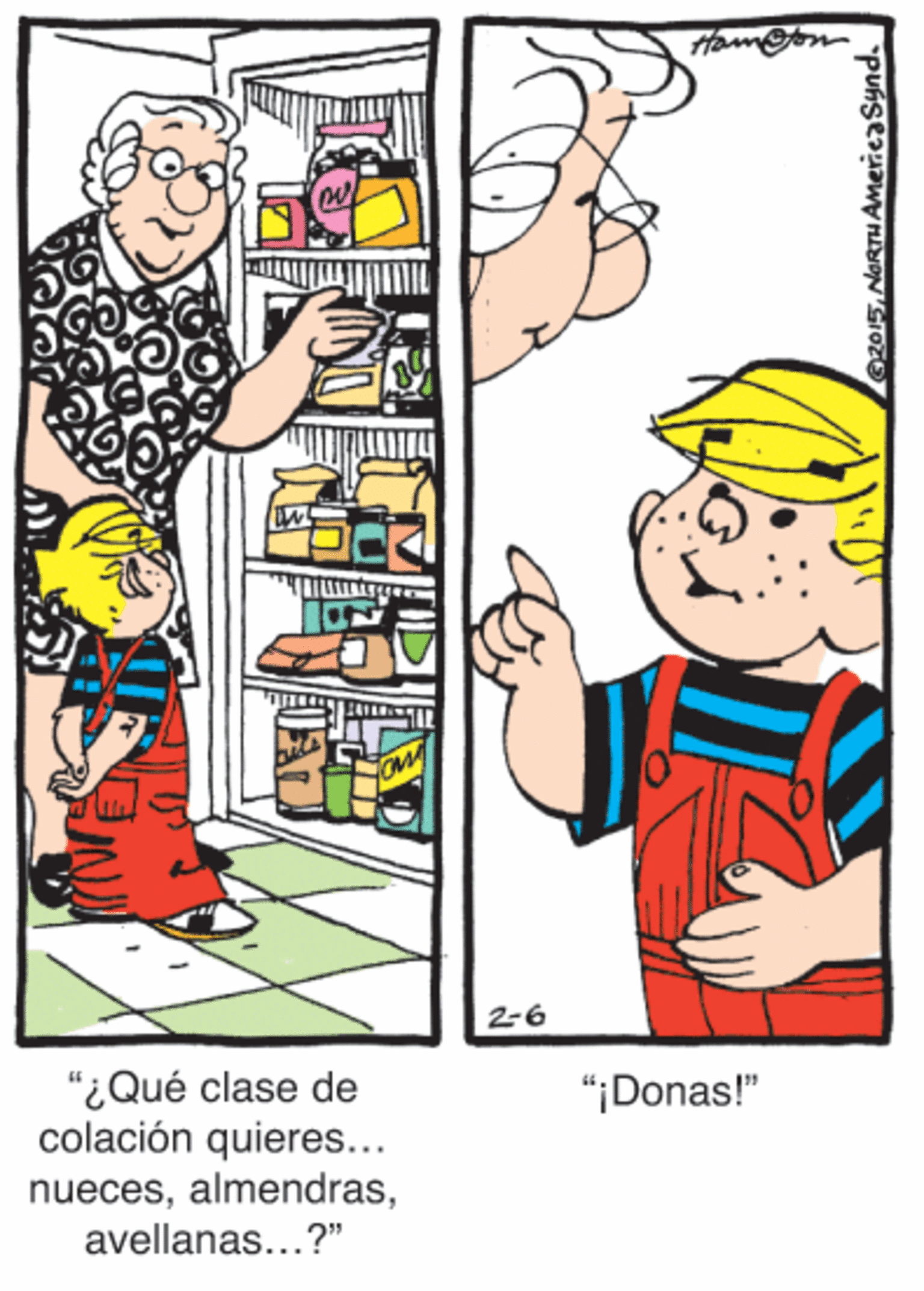 Window OCR: 2-6 "¿Qué clase de colación quieres... nuecesavellanas...?" "¡Donas!" 2-6 "¿Qué clase de colación quieres... nuecesavellanas...?" "¡Donas!"